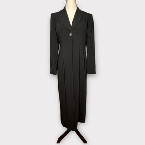 Vintage Gantos black single button lined long jacket